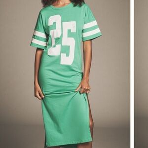 Green Striped Jersey Dress